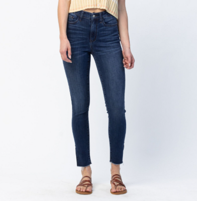 JUDY BLUE - High Waist Side Slit Skinny Jeans