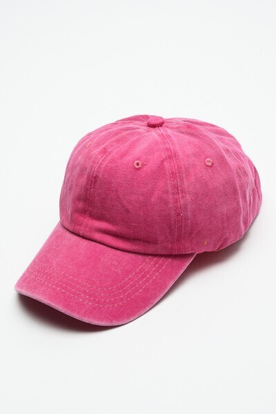 Vintage Washed Baseball Cap - Fuschia
