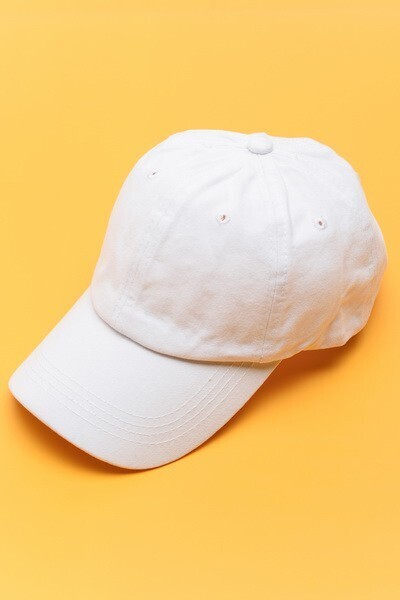 Vintage Washed Baseball Cap - White
