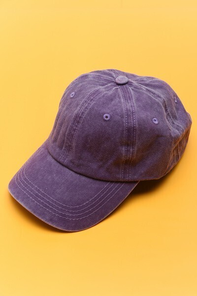 Vintage Washed Baseball Cap - Purple
