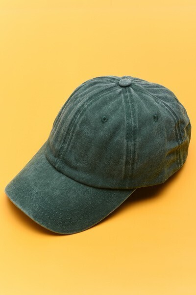 Vintage Washed Baseball Cap - Hunter Green
