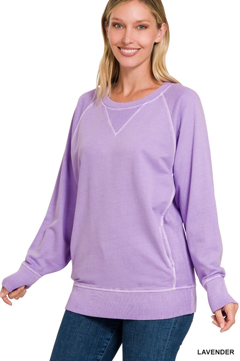 French Terry Sweatshirt With Pockets - Lavender

