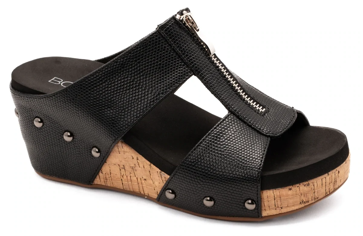 Corkys Taboo Wedge Sandal Black Corkys Taboo Wedge Sandal Black