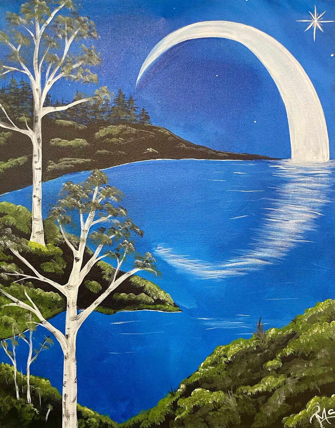 Crescent Moon Paint and Sip