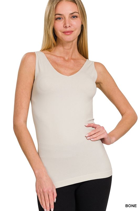 Bone wavy v-necl/u-neck seamless tank