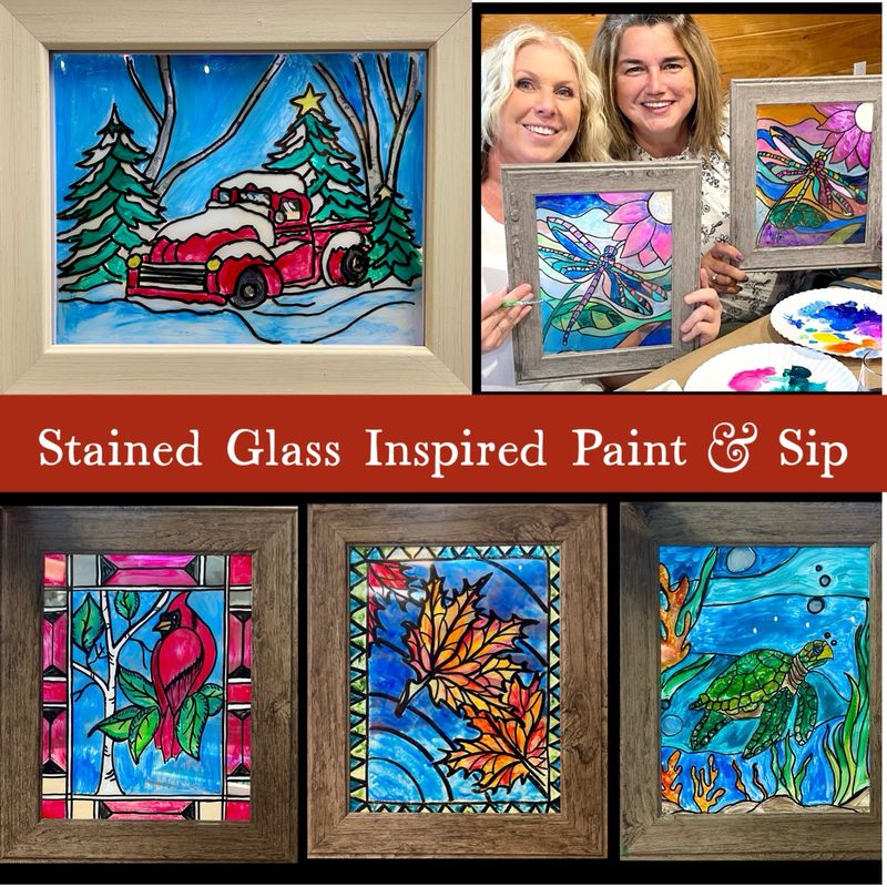 Painted "Stained Glass" Paint and Sip Fundraiser November 20th