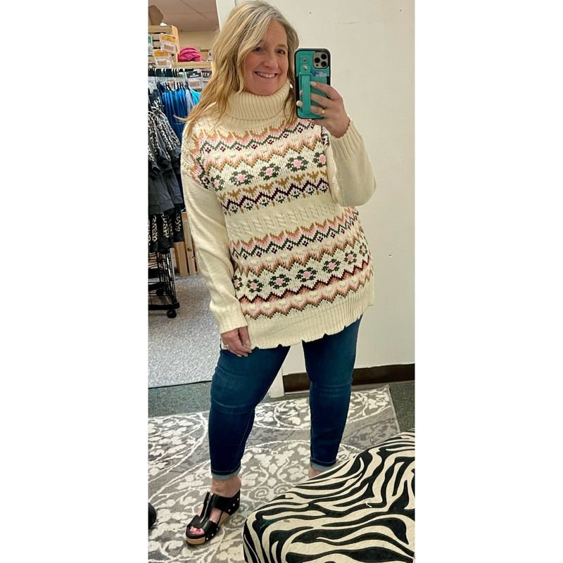 Long and Cozy Turtleneck Sweater
