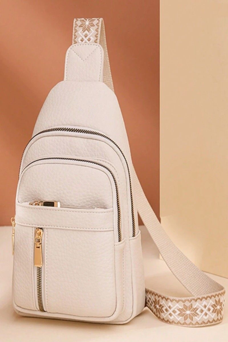 VEGAN LEATHER CROSSBODY SLING CHEST PACK BAG Neutral