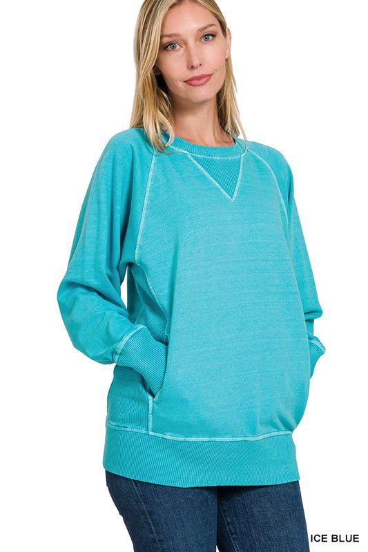 ICE BLUE Terry Sweatshirt With Pockets