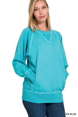 ICE BLUE Terry Sweatshirt With Pockets