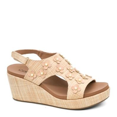 Corkys Carly Raffia Flower Wedges