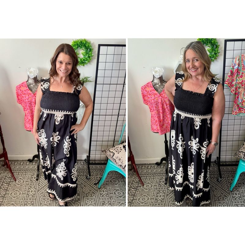 Venice Vacation Maxi Dress - Black