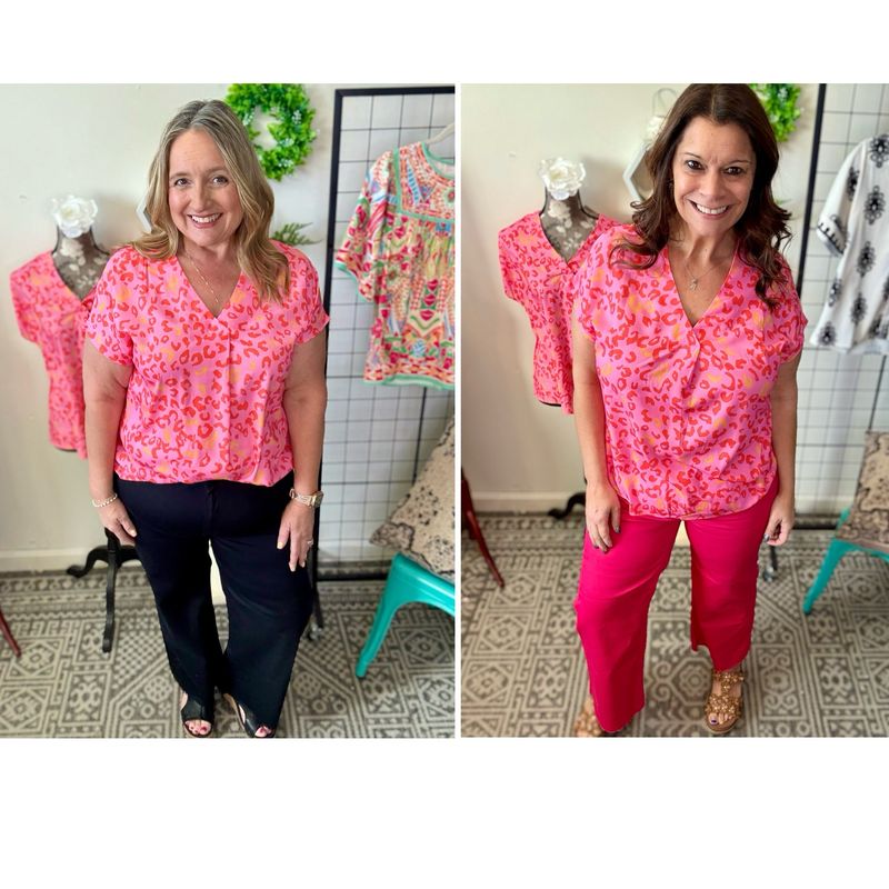 Pink Leopard Blouse