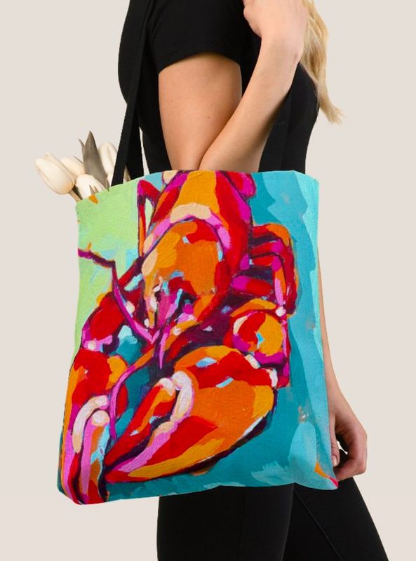 Original Art Tote Bag - Lobster By Roxanne