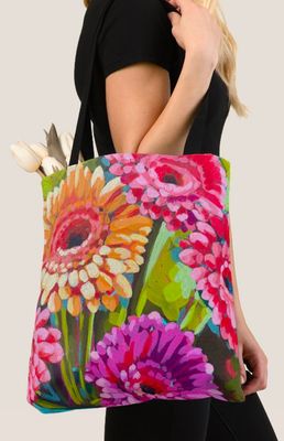 Original Art Tote Bag - Colorful Gerbera Daisies By Roxanne