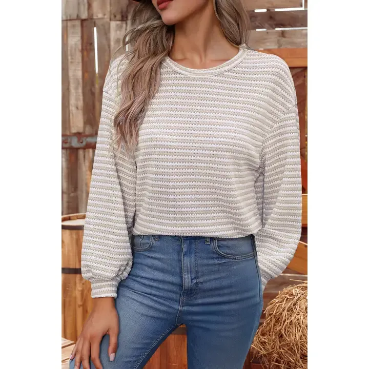 Khaki - Perfect Girl Striped Top