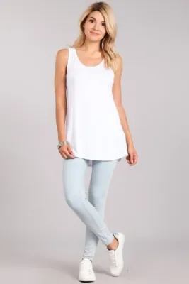 White Blousy Tank Sm-Lg