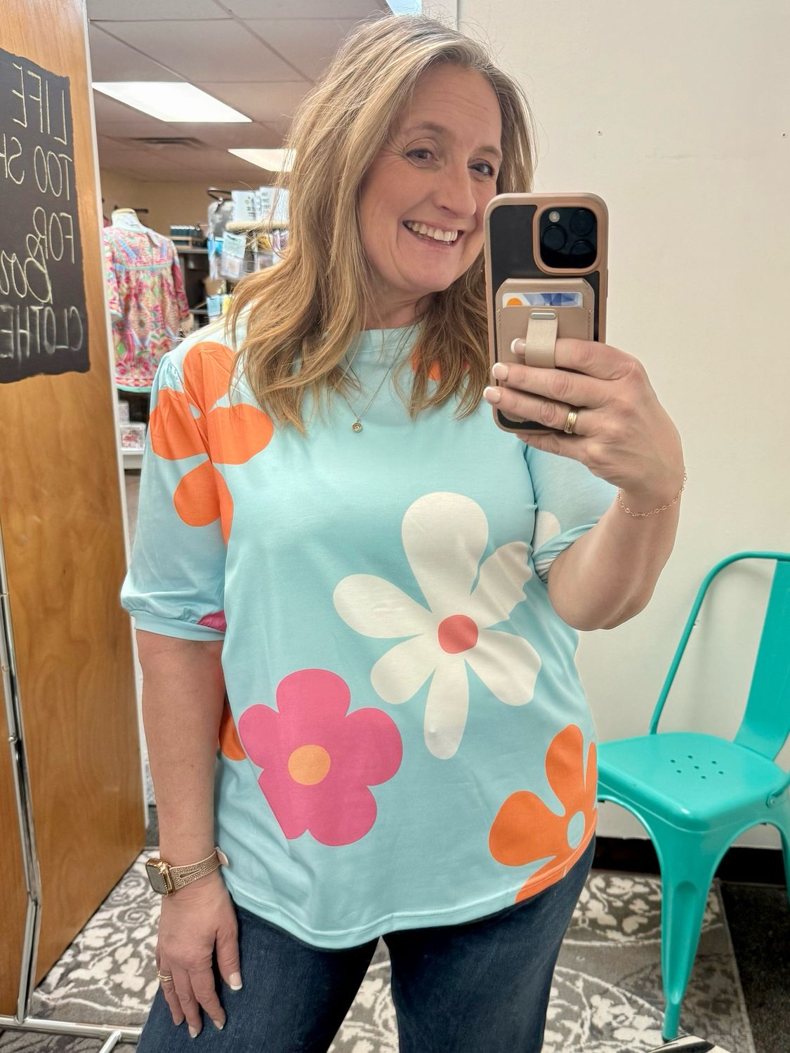 Daisy Bubble Sleeve Top
