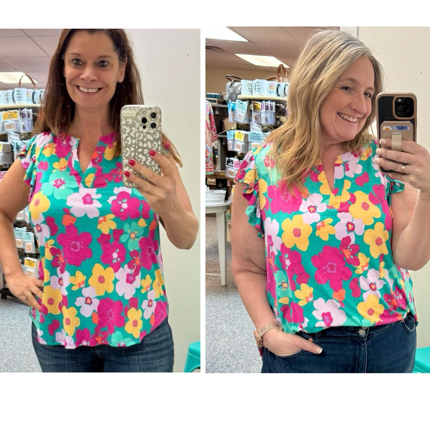 Emerald Lizzy Flutter Sleeveless Blouse Sm-2X