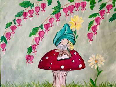 Bleeding Heart Gnome Paint and Sip