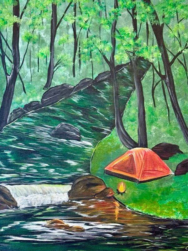 In a TENT By The River Paint and Sip