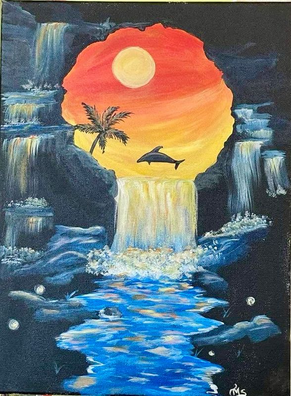 Dolphin Cove on 10"x20" Family Friendly Night