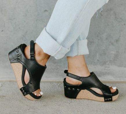 Corkys Carley Wedge Sandal Black
