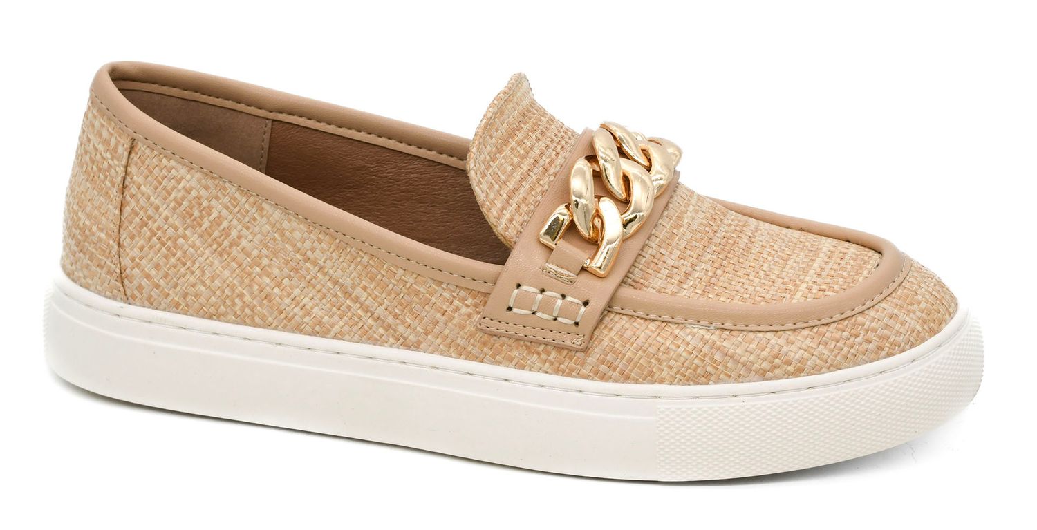 Corkys Chain Reaction Sneaker Loafers Raffia