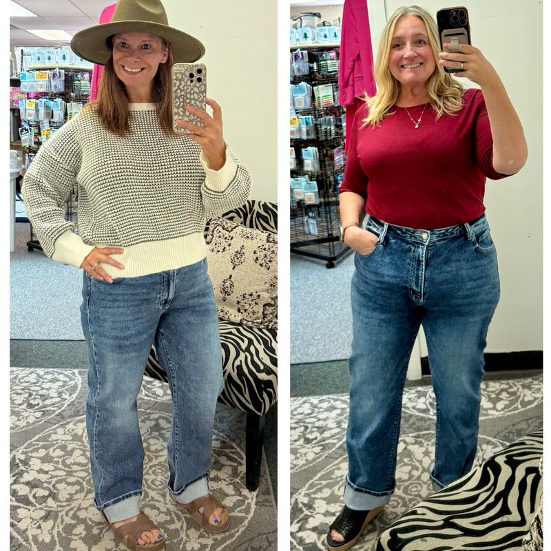 Zenana Cuffed Straight Leg Jeans