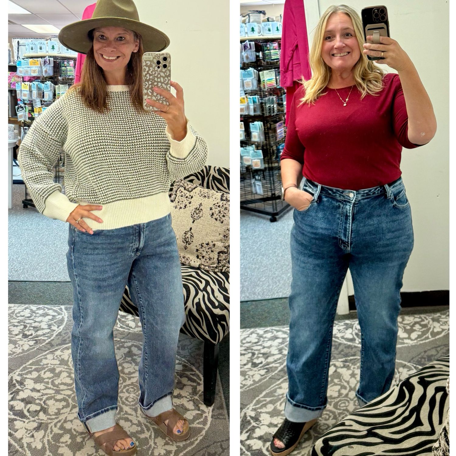 Zenana Cuffed Straight Leg Jeans