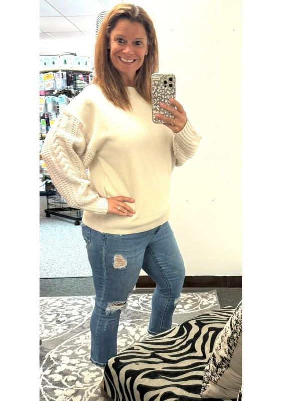 Ivory - Camden Harbor Cable Knit Sweater