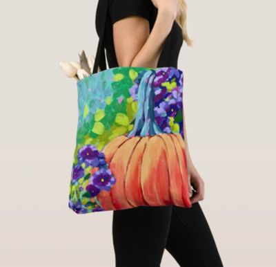 Original Art Tote Bag - Pumpkin By Roxanne Original Art Tote Bag - Pumpkin By Roxanne