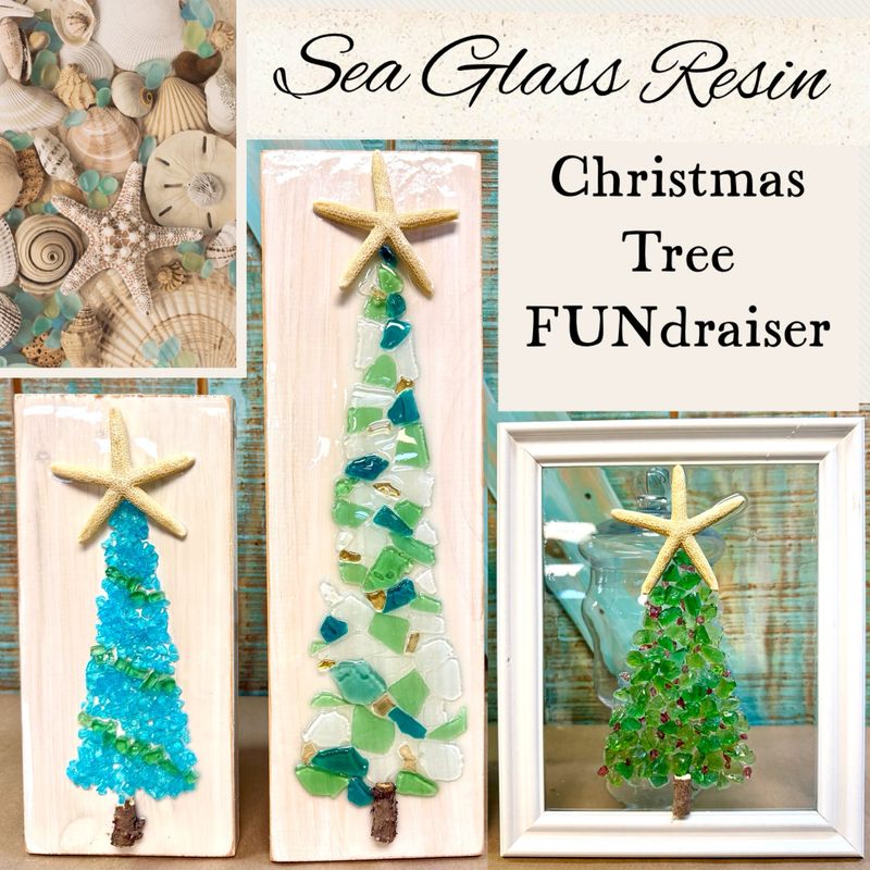 Sea Glass Resin Christmas Tree Pour and Sip Black Friday