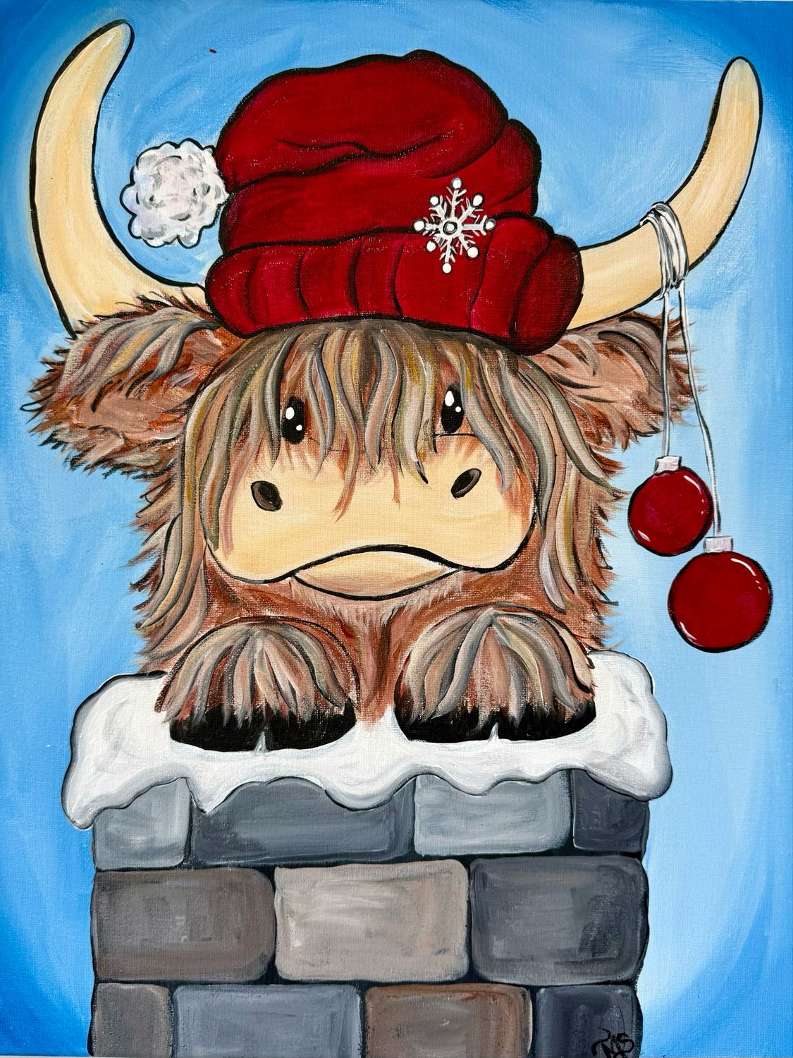 Highland Cow Santa Paint and Sip Highland Cow Santa Paint and Sip