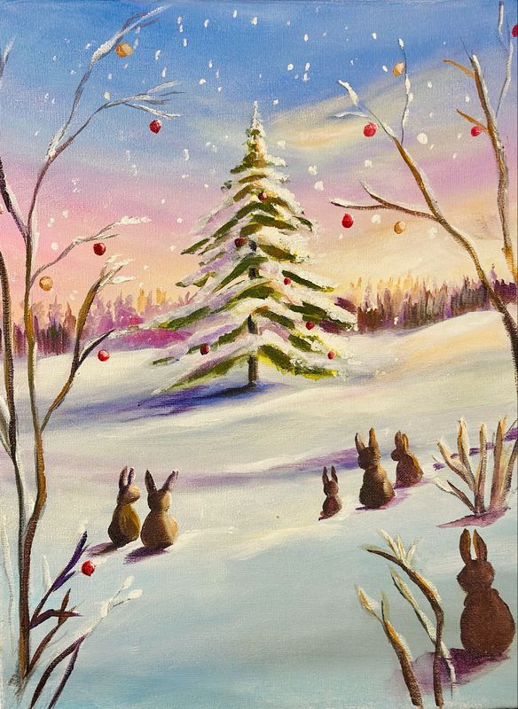 Winter Bunnies Paint and Sip