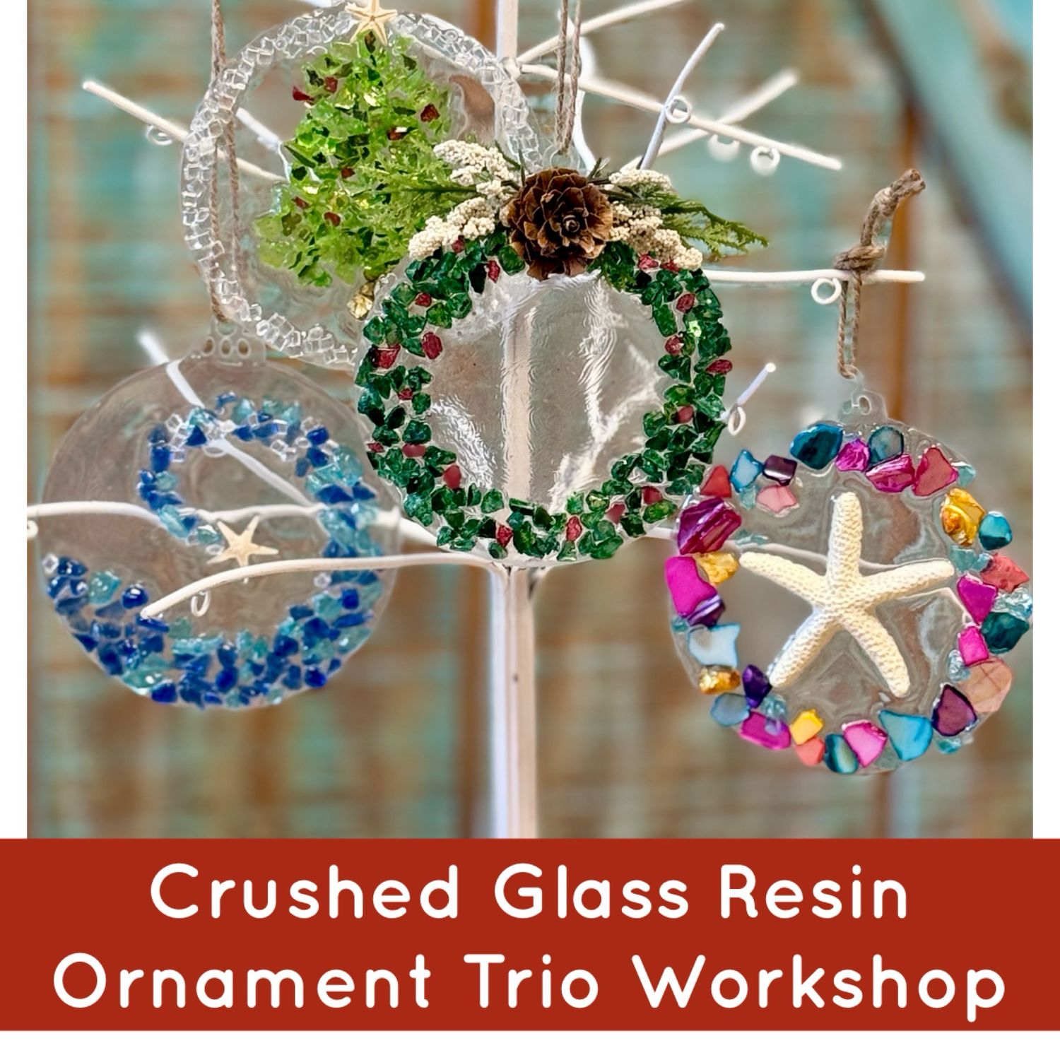 SMALL BUSINESS SATURDAY Crushed Glass Resin Ornament Workshop SMALL BUSINESS SATURDAY Crushed Glass Resin Ornament Workshop