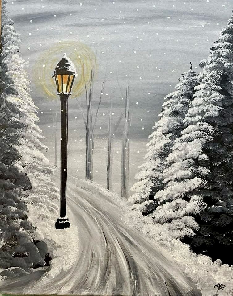 Snowy Path Paint and Sip