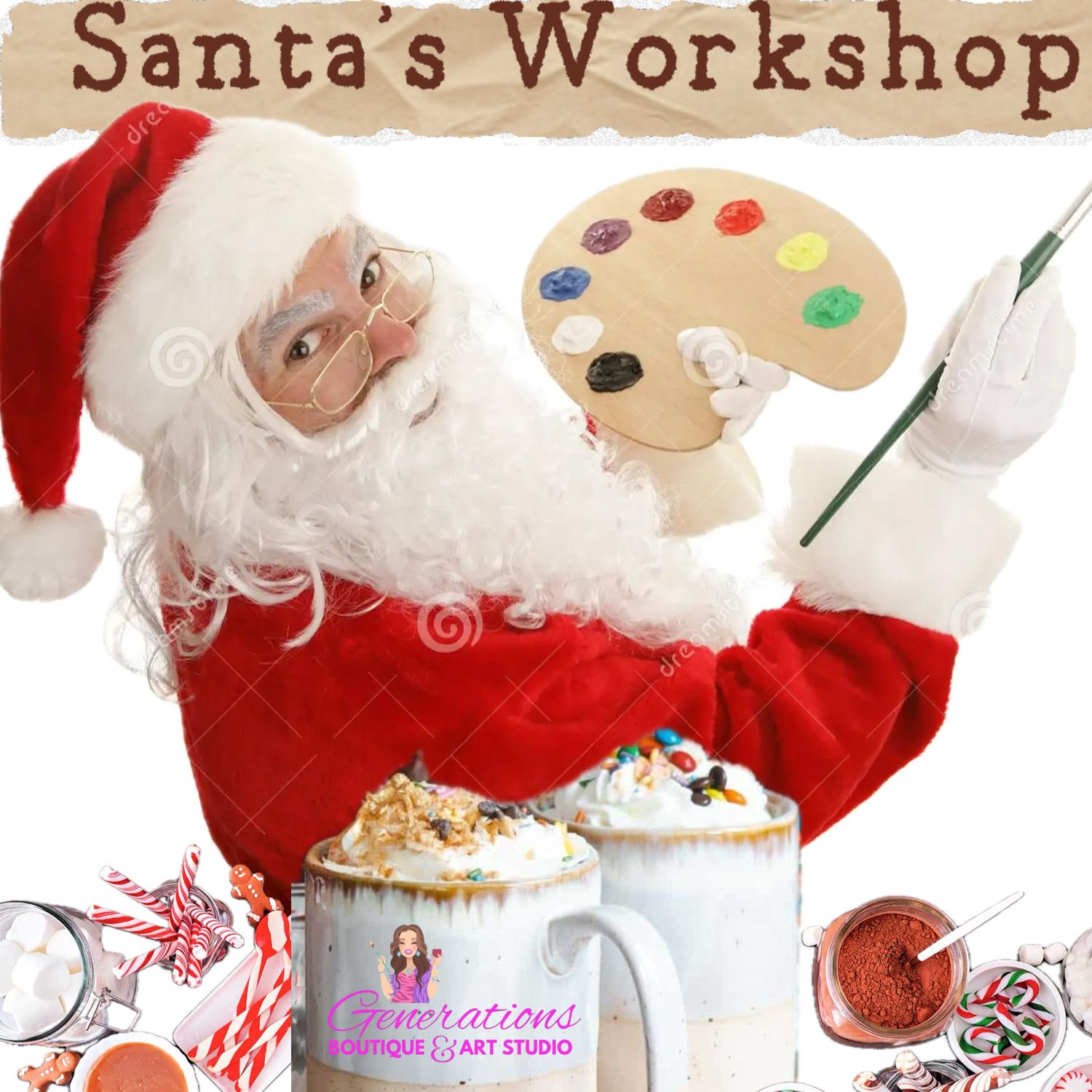 Santa's Workshop Pottery Painting and Hot Cocoa Bar Santa's Workshop Pottery Painting and Hot Cocoa Bar