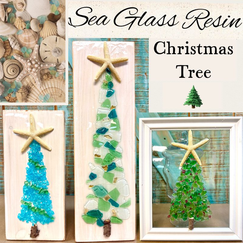 Sea Glass Resin Christmas Tree Pour and Sip Black Friday