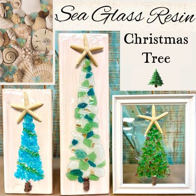 Sea Glass Resin Christmas Tree Pour and Sip Black Friday Sea Glass Resin Christmas Tree Pour and Sip Black Friday