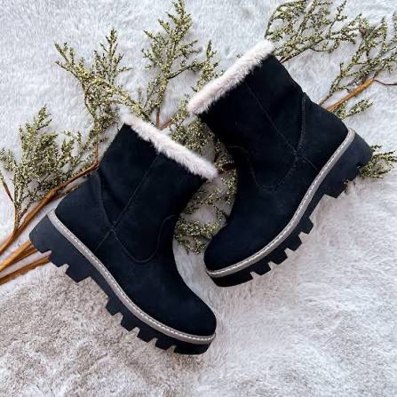 BLACK Very G Marlo Fur Lined Boots