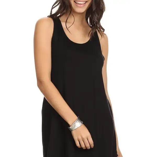 Black Blousy Tank Sm-3X