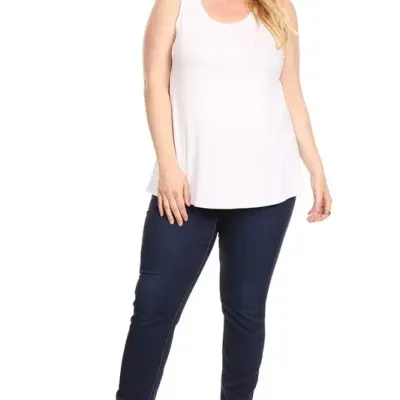 Ivory Blousy Tank 1X-3X