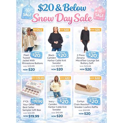 $20 BELOW SNOW DAY SALE