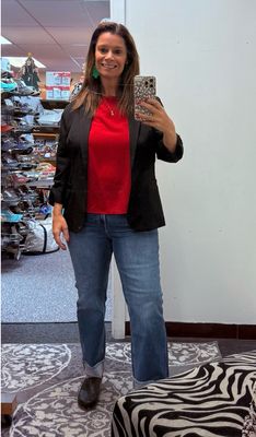 RISEN High Rise Boyfriend Cuffed Straight Leg Jeans