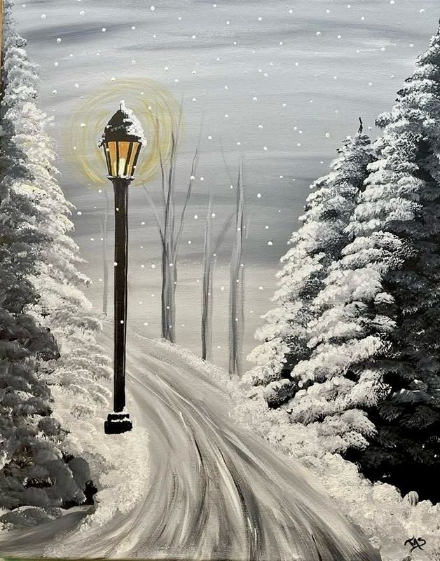 Snowy Path Paint and Sip January 17th
