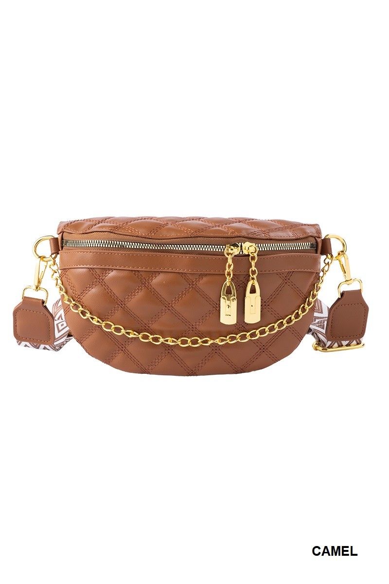 Camel Quilted Crossbody Bum Bag