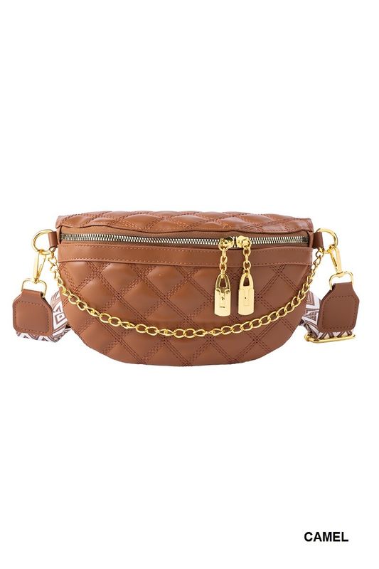 Camel Quilted Crossbody Bum Bag