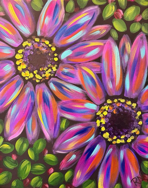 Zinnias Paint and Sip