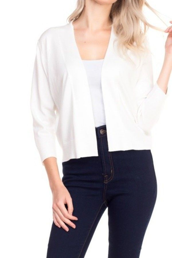 White Open Cardigan Sizes Sm-XXXL